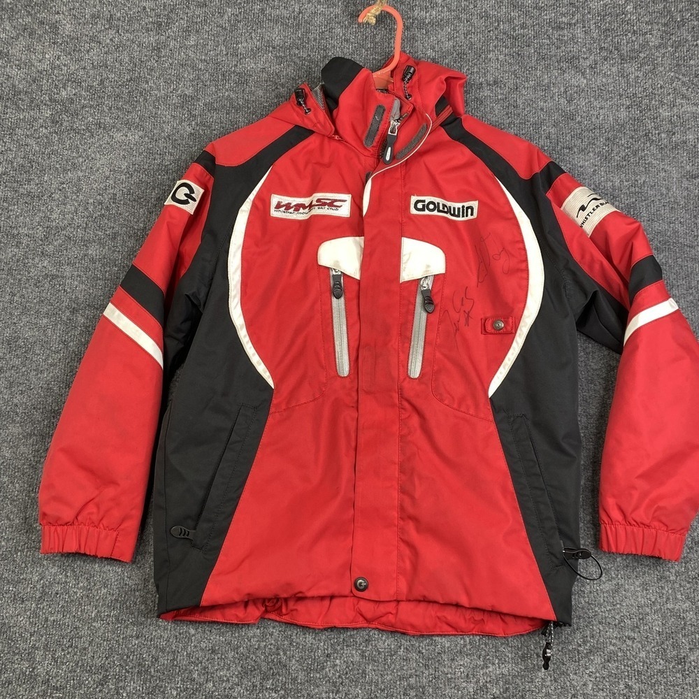 Goldwin Jacket Kids 41 Red Whistler Blackcomb WMSC Ski Team Hooded Signed